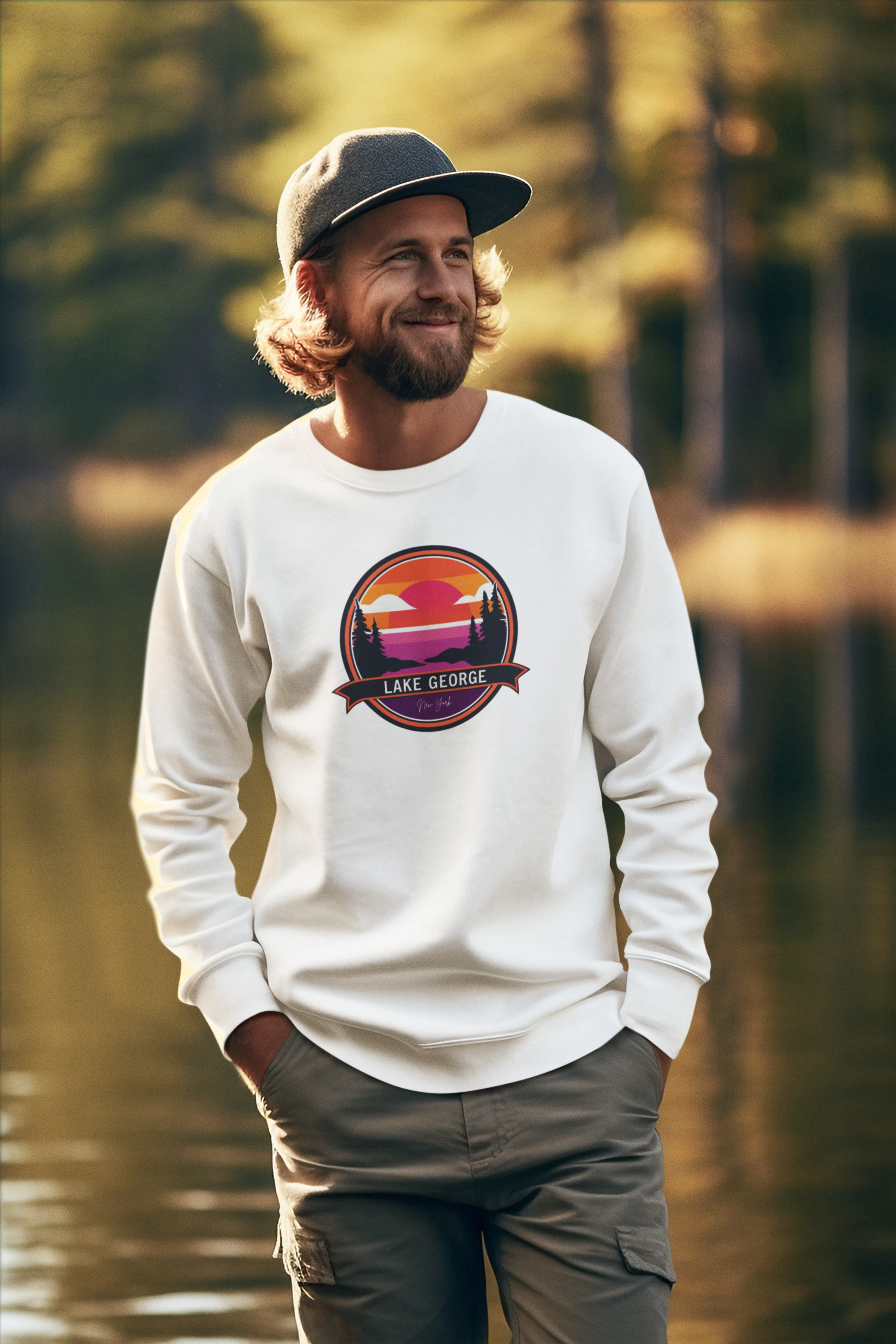 Lake George Sweatshirt - Sunset Design