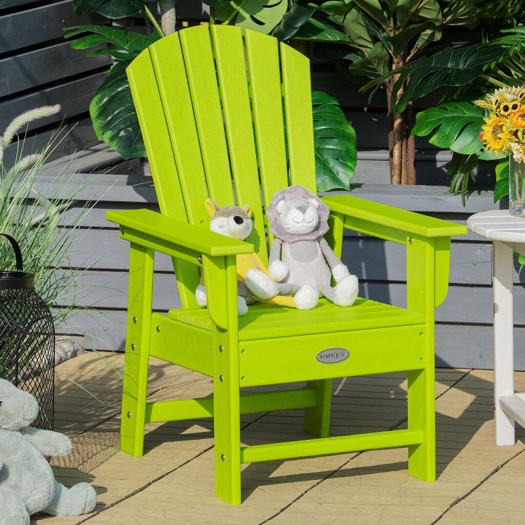 Kids' Adirondack Chair with Ergonomic Backrest — Green