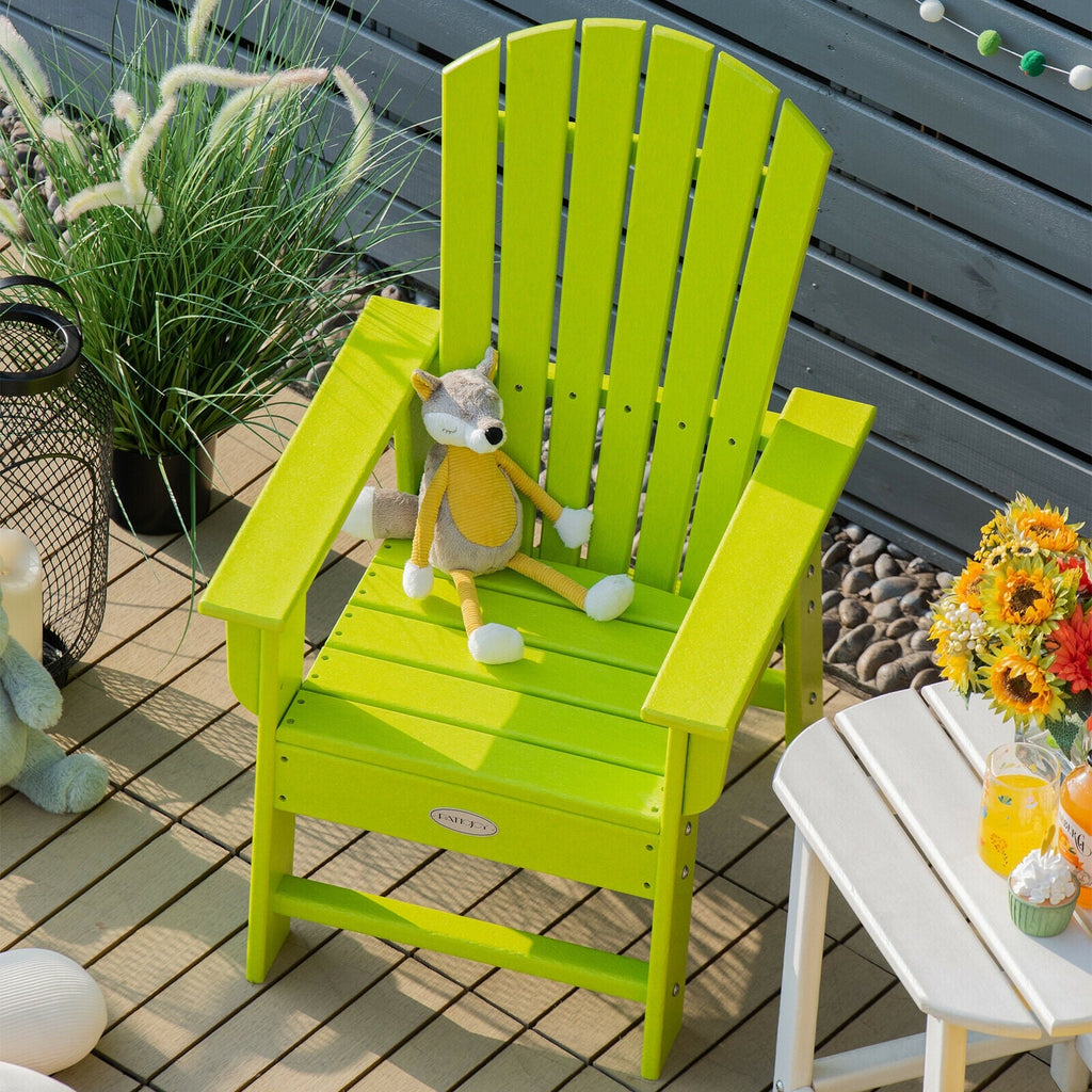 Kids' Adirondack Chair with Ergonomic Backrest — Green