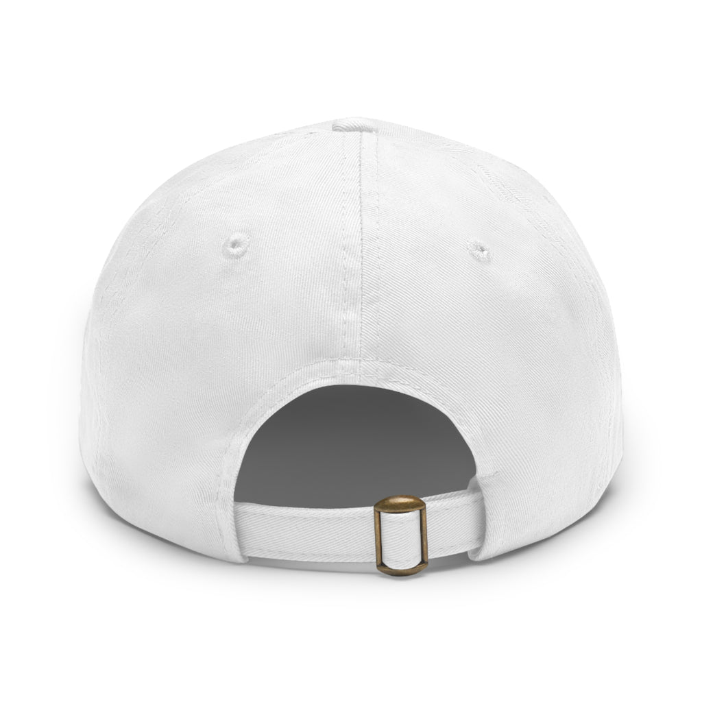 Lake George Dad Hat with Leather Patch - Bear on Ice Design