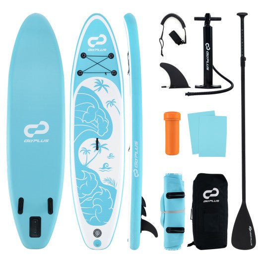 Inflatable Stand-Up Paddle Board — 11', V-Nose, 5 D-Rings (Blue + White)