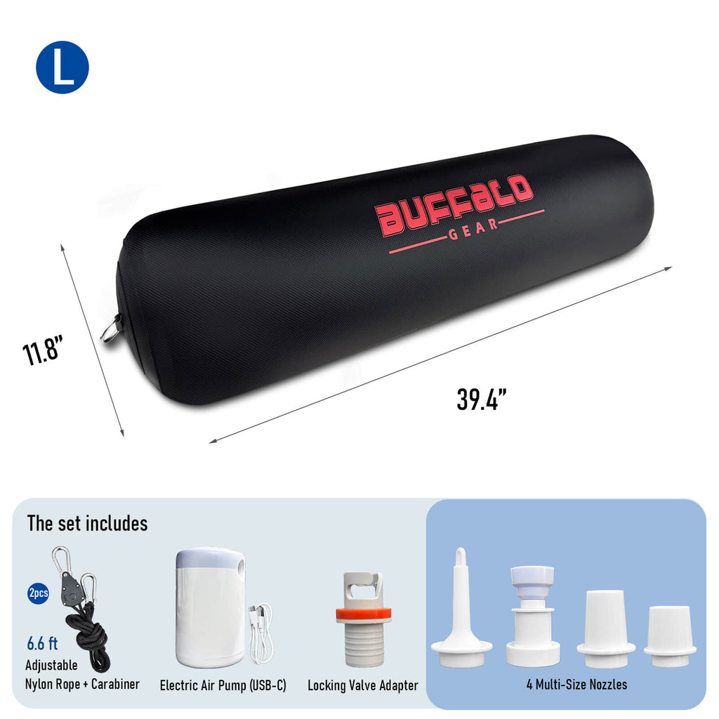 Inflatable Boat Fender with Electric Pump — 13×47.2", XL Marine-Grade PVC