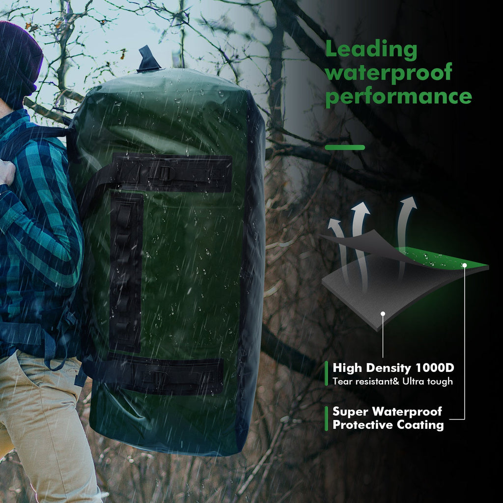 Waterproof Duffel Dry Bag — 159QT / 150L, 1000D Tarp, 3 Colors