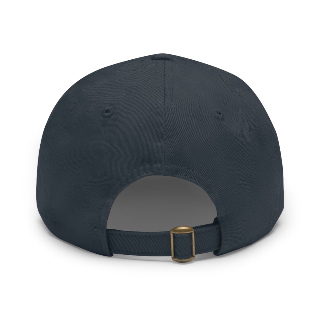 Lake George Dad Hat with Leather Patch - Bear on Ice Design