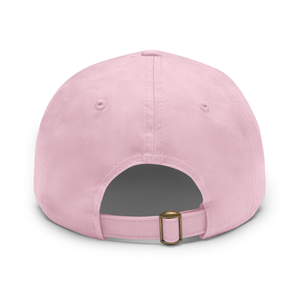 Lake George Dad Hat with Leather Patch - Bear on Ice Design