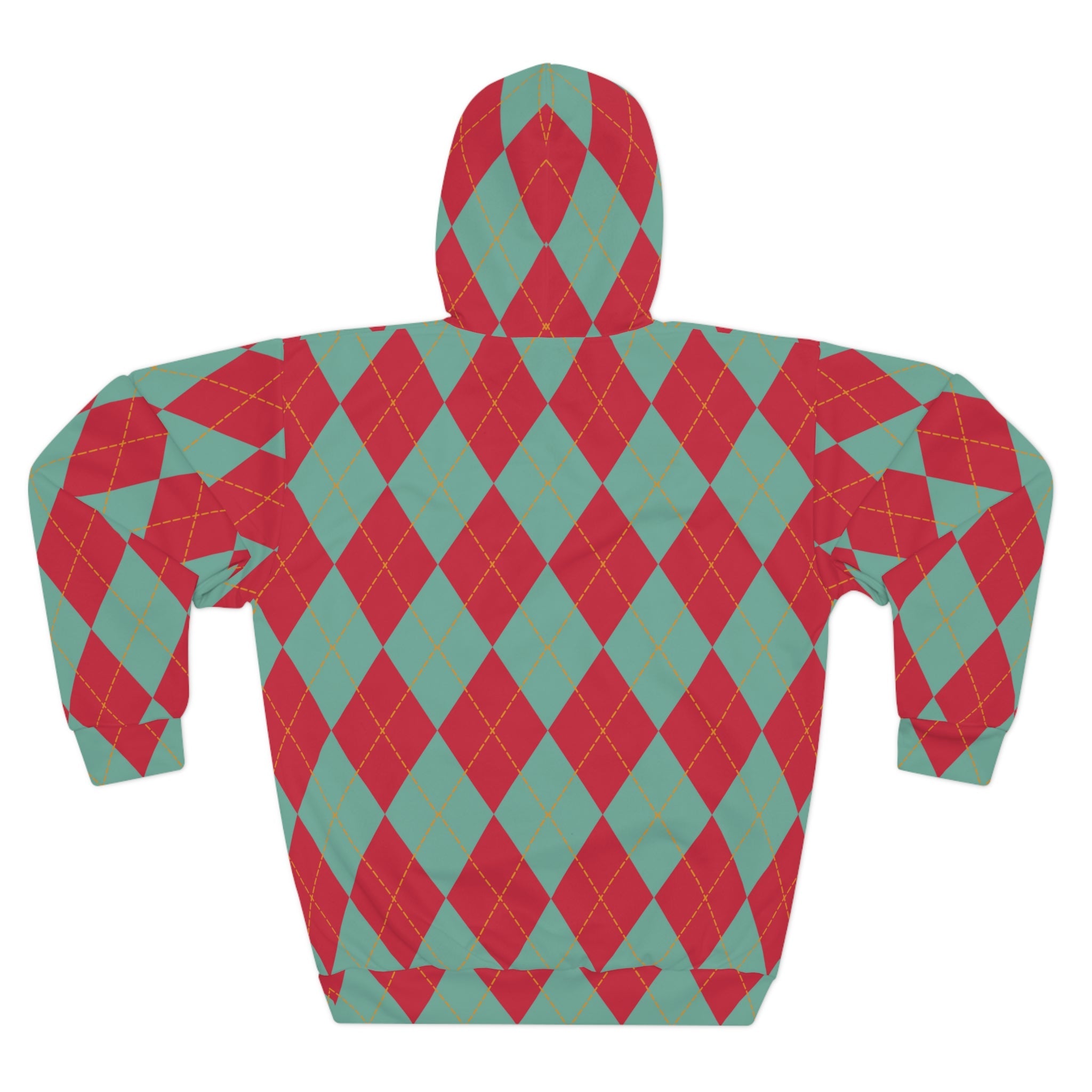 Bigfoot in Fall Leaves Plaid Hoodie — All-Over Print, Unisex, XS–2XL
