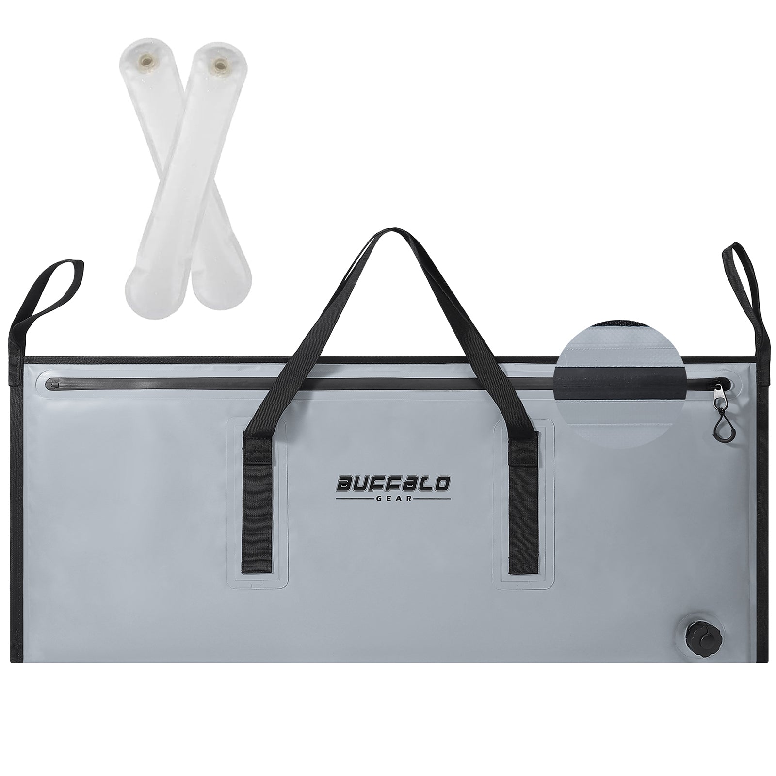 Insulated Fish Cooler Bag — 40×18", Airtight Zipper, 48hr Ice Retention