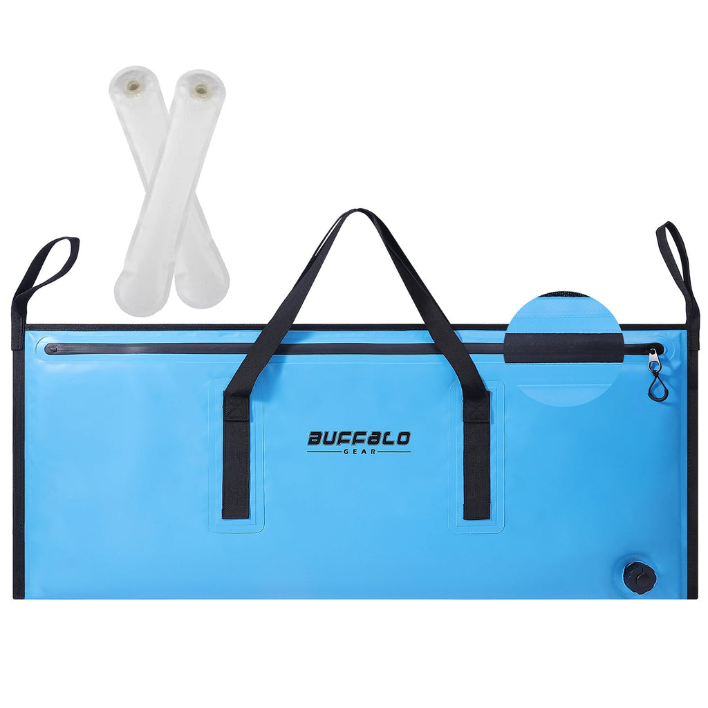 Insulated Fish Cooler Bag — 40×18", Airtight Zipper, 48hr Ice Retention