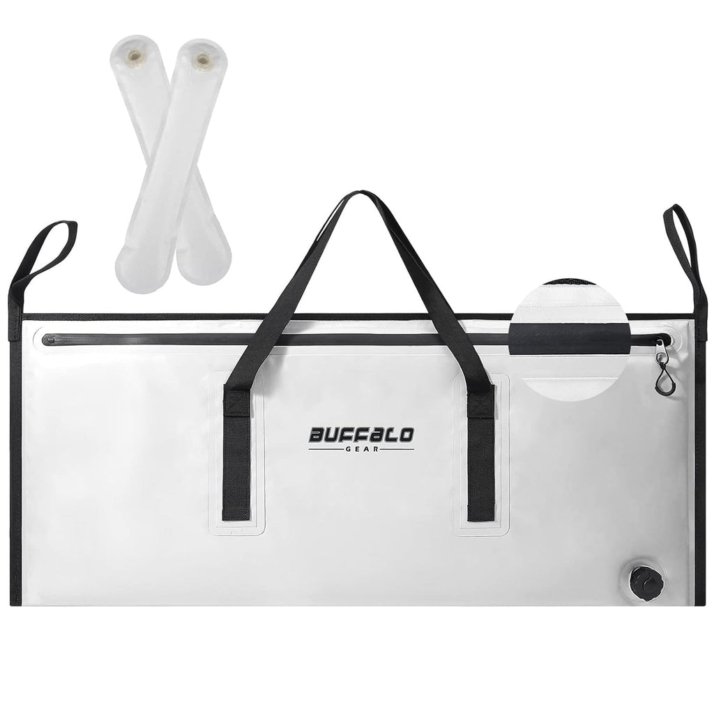 Insulated Fish Cooler Bag — 40×18", Airtight Zipper, 48hr Ice Retention