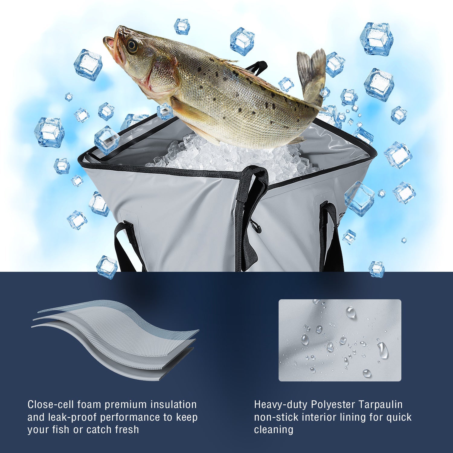 Fish & Bait Cooler Bag — 20", Insulated, Leak-Proof, 3 Colors