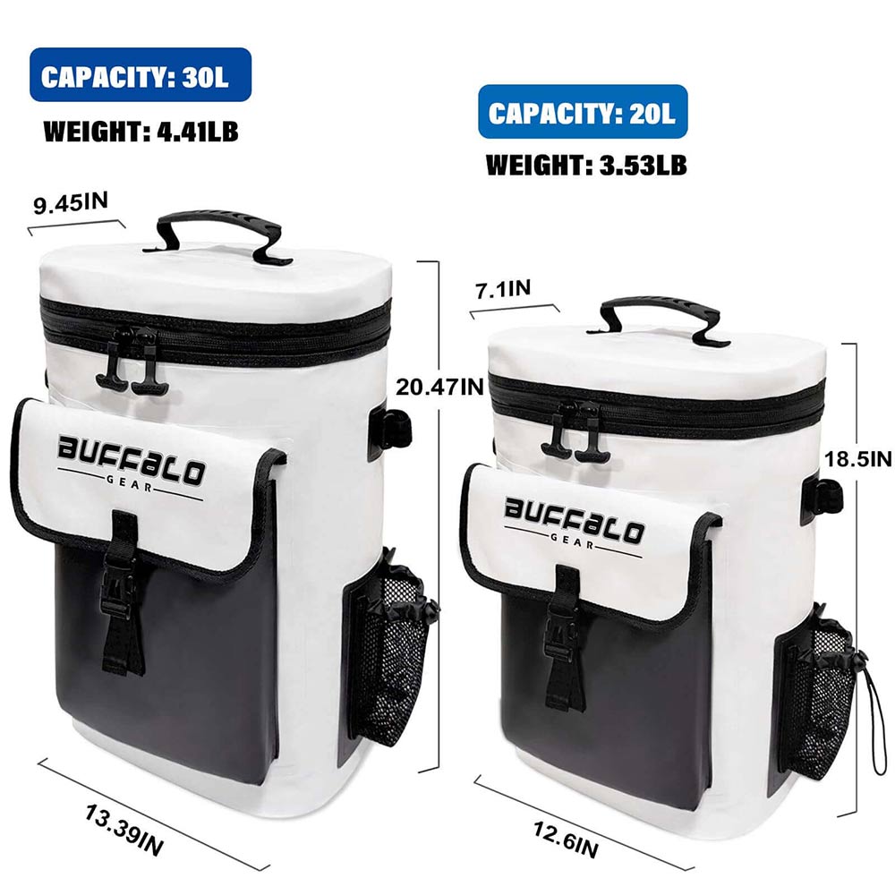 Buffalo Gear 21QT Fish Cooler Backpack — Waterproof Kill Bag with Rod Holders