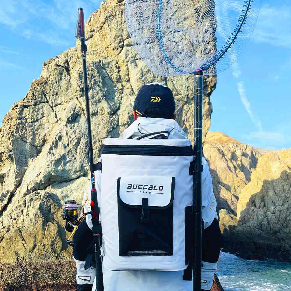 21qt Fish Cooler Backpack, Fish Kill Backpack for Kayak & Boat Fishing White