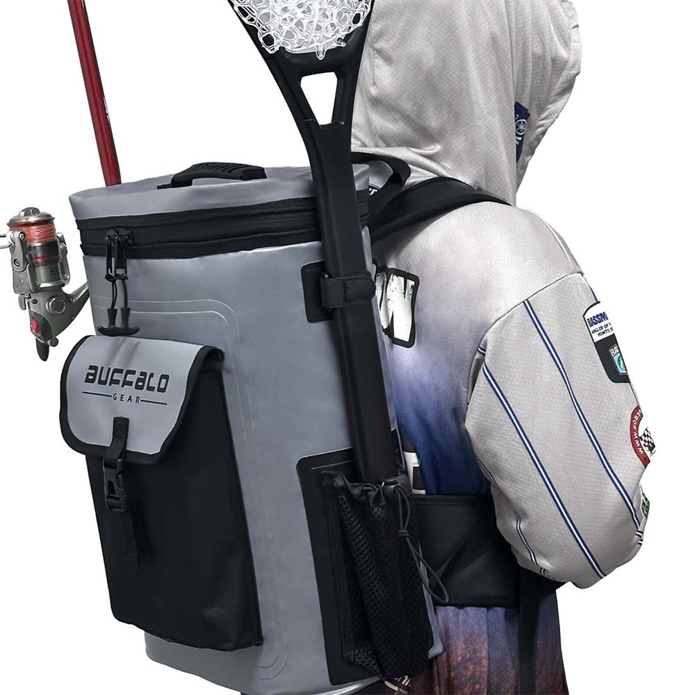 Buffalo Gear 21QT Fish Cooler Backpack — Waterproof Kill Bag with Rod Holders