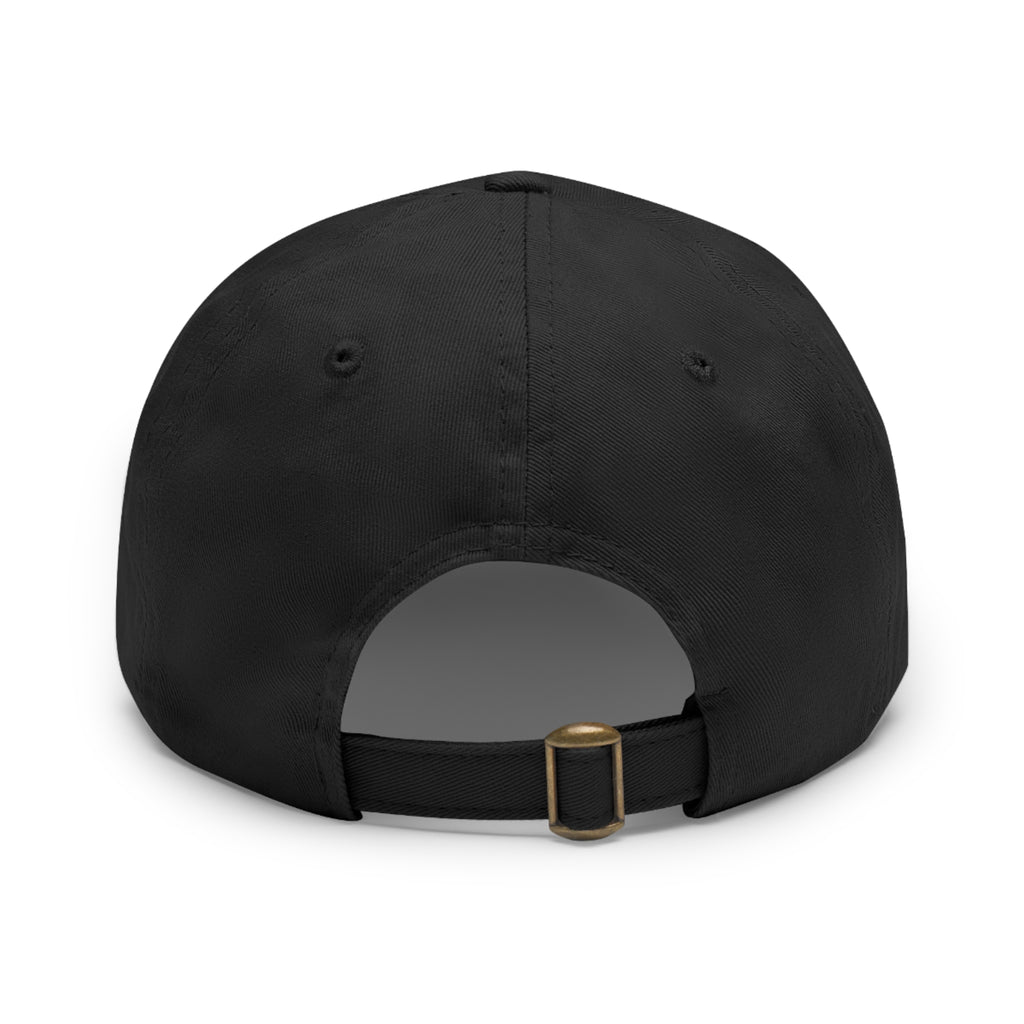 Lake George Dad Hat with Leather Patch - Bear on Ice Design