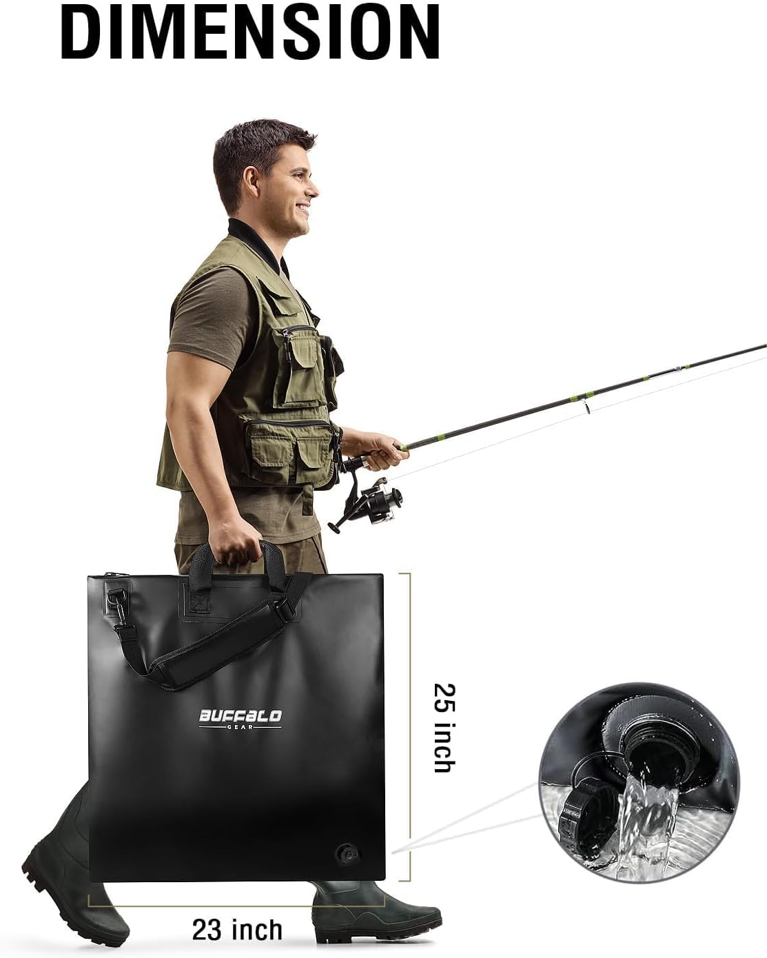 Tournament Weigh-In Bag with Mesh Insert — Waterproof, 24×25"