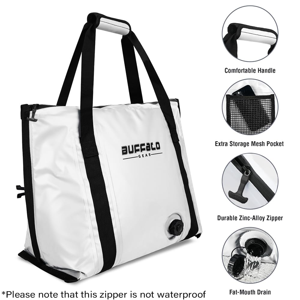 Insulated Fish Cooler Bag with Flat Bottom — 27QT / 26L