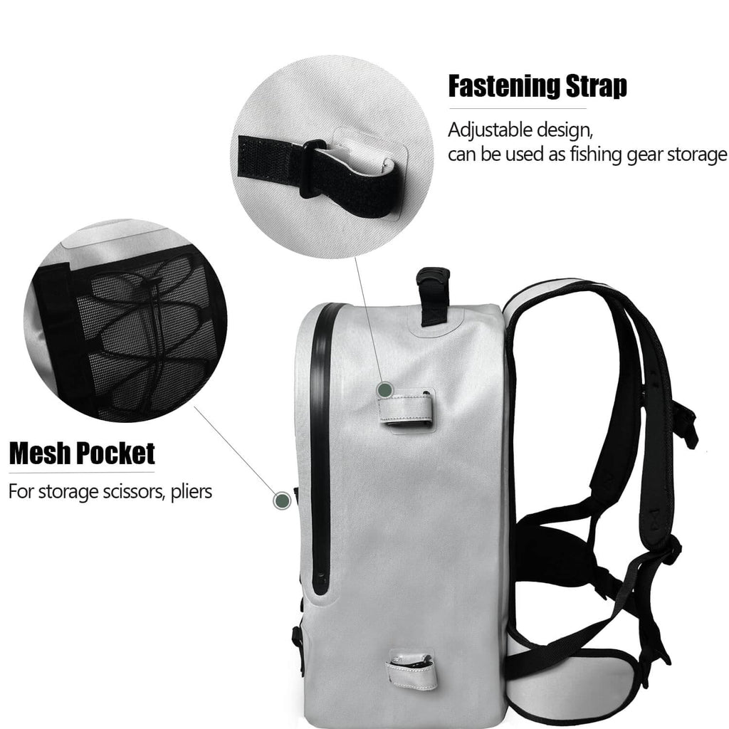 Waterproof Fishing Backpack with Rod Holder — 27QT / 26L, 2 Colors