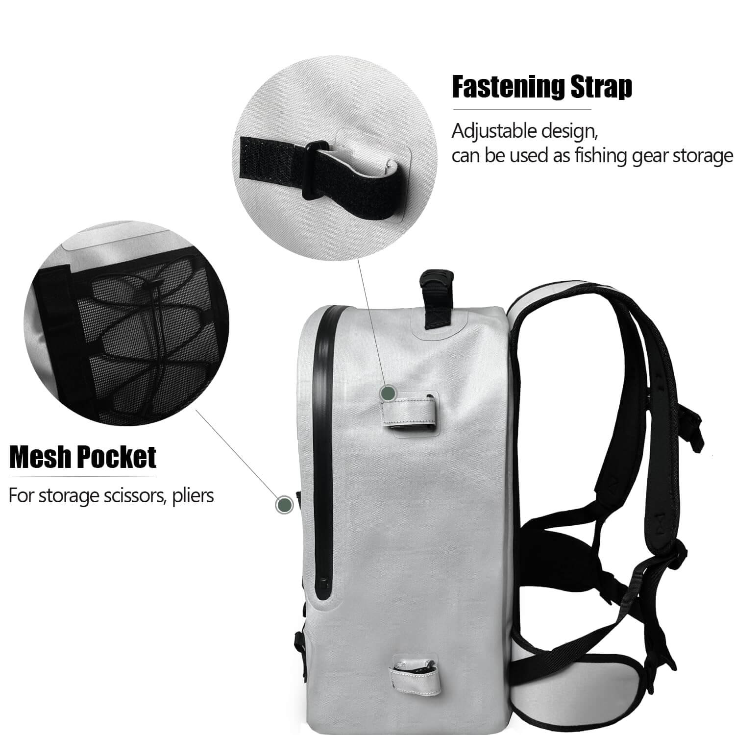 Waterproof Fishing Backpack with Rod Holder — 27QT / 26L, 2 Colors
