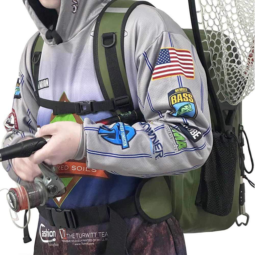 Waterproof Fishing Backpack with Rod Holder — 27QT / 26L, 2 Colors