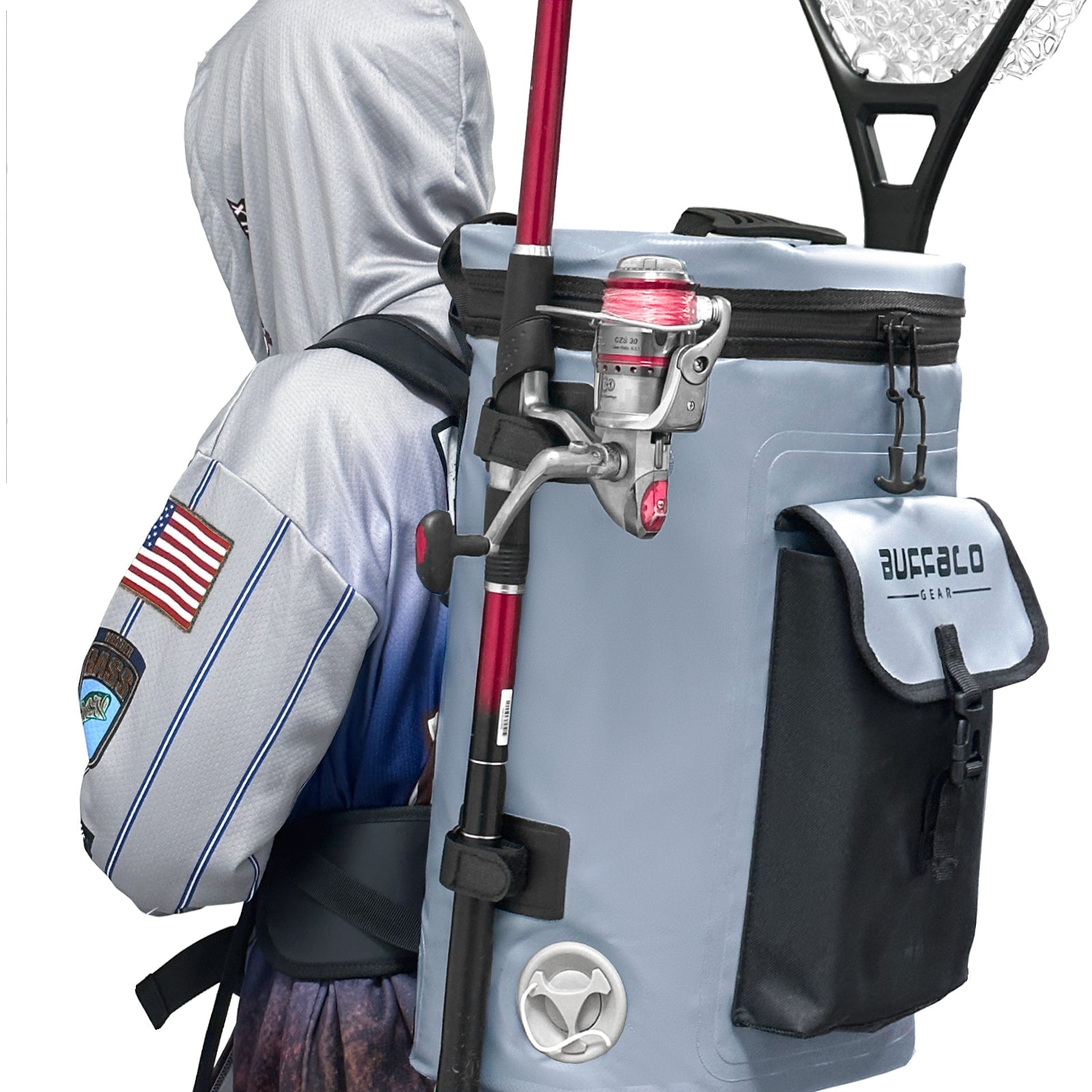 Fish Cooler Backpack — 31QT / 30L, 24–36hr Ice Retention, Rod Holders