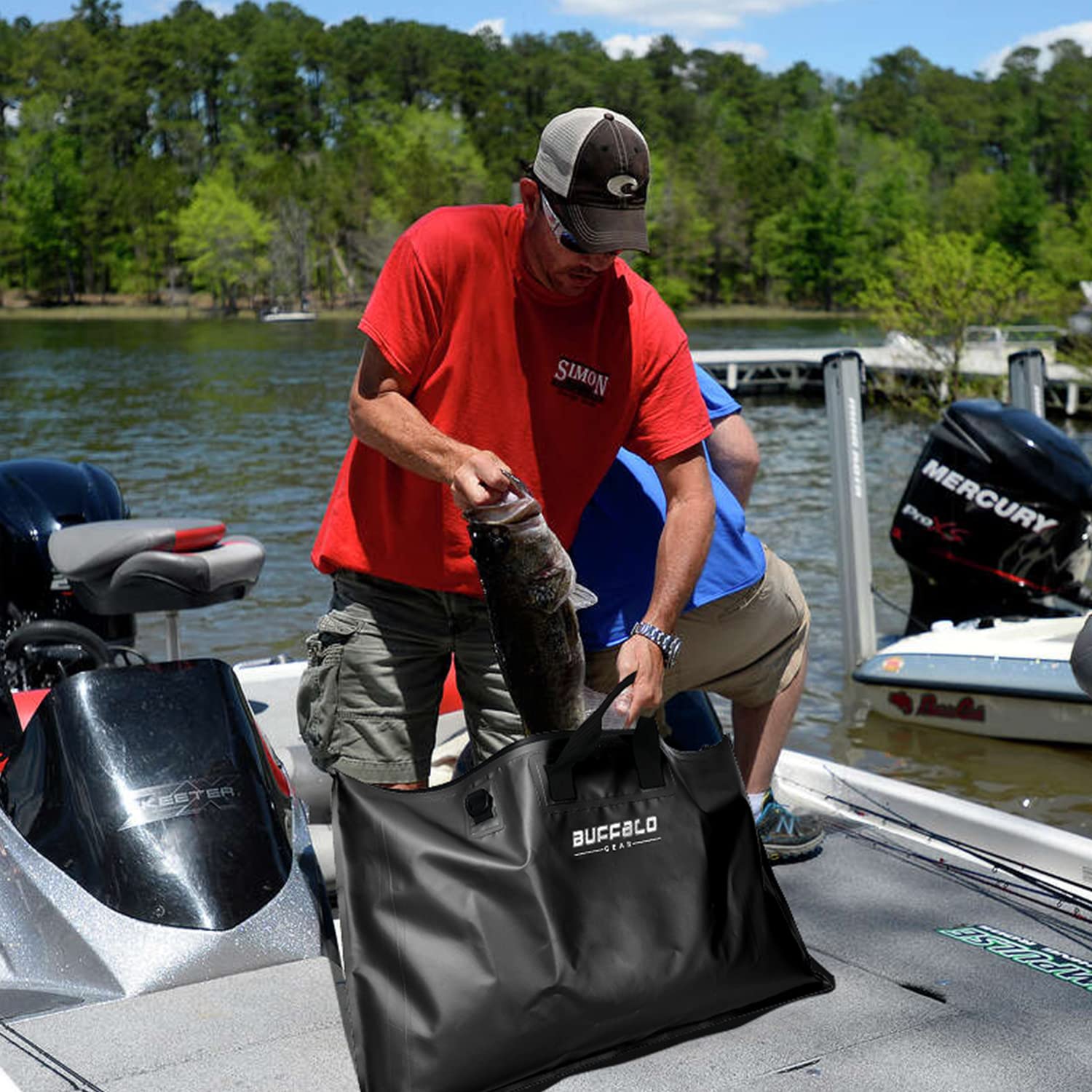 32" Waterproof Fish Bag with Aerator Pocket — Tournament & Live Bait