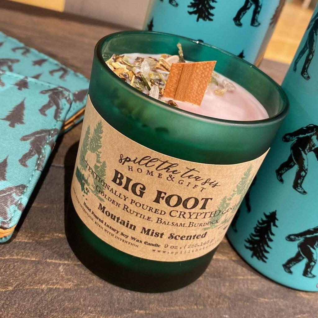 Bigfoot Sasquatch Intention Candle | Coconut Apricot Soy Wax | 9 oz