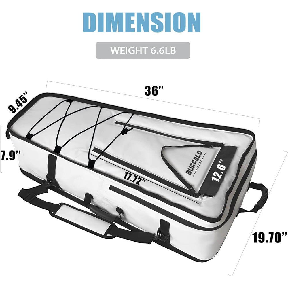 Buffalo Gear 36" Kayak Fish Cooler Bag — Waterproof Tarpaulin with Shoulder Strap