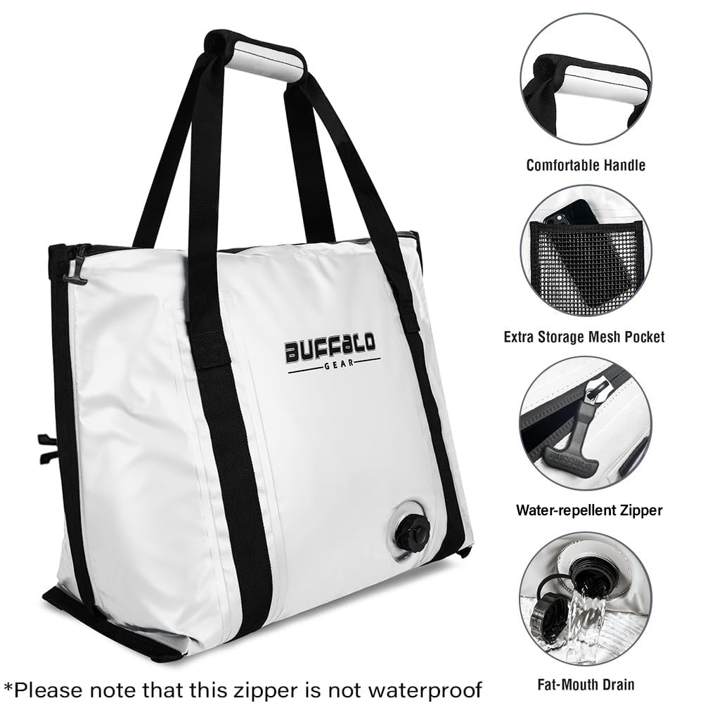 Insulated Fish Cooler Bag with Flat Bottom — 37QT / 35L