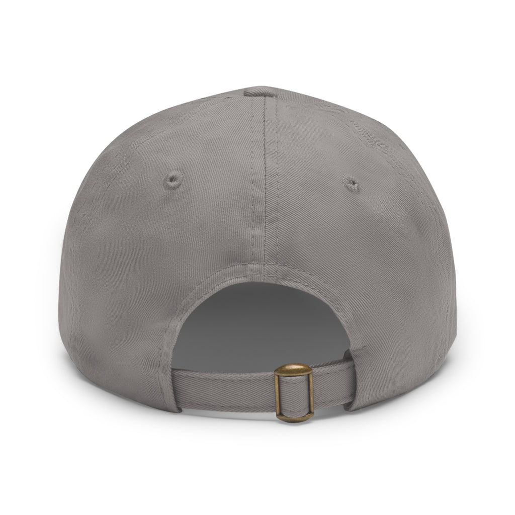 Lake George Dad Hat with Leather Patch - Bear on Ice Design