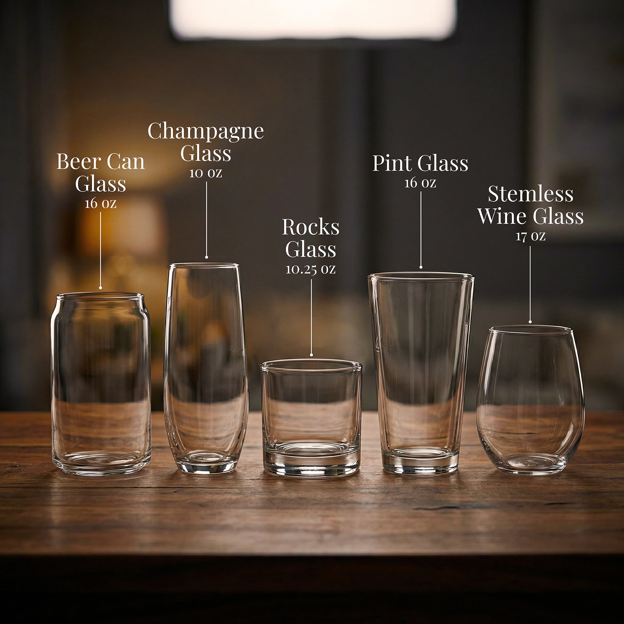 Lake George New York Map Laser Engraved Glasses