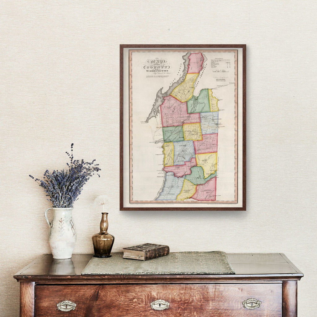 1840 Vintage Map Print of Washington County, New York