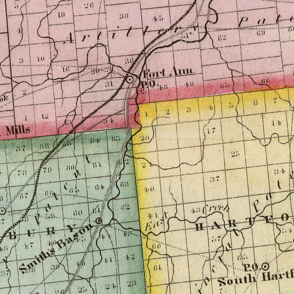 1840 Vintage Map Print of Washington County, New York
