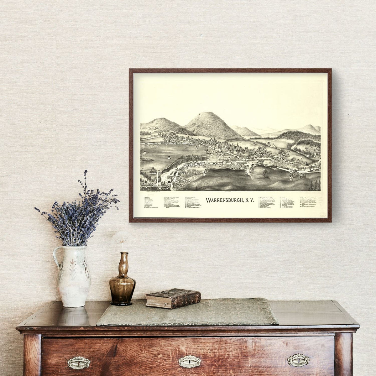 1891 Vintage Map Print Warrensburgh, New York