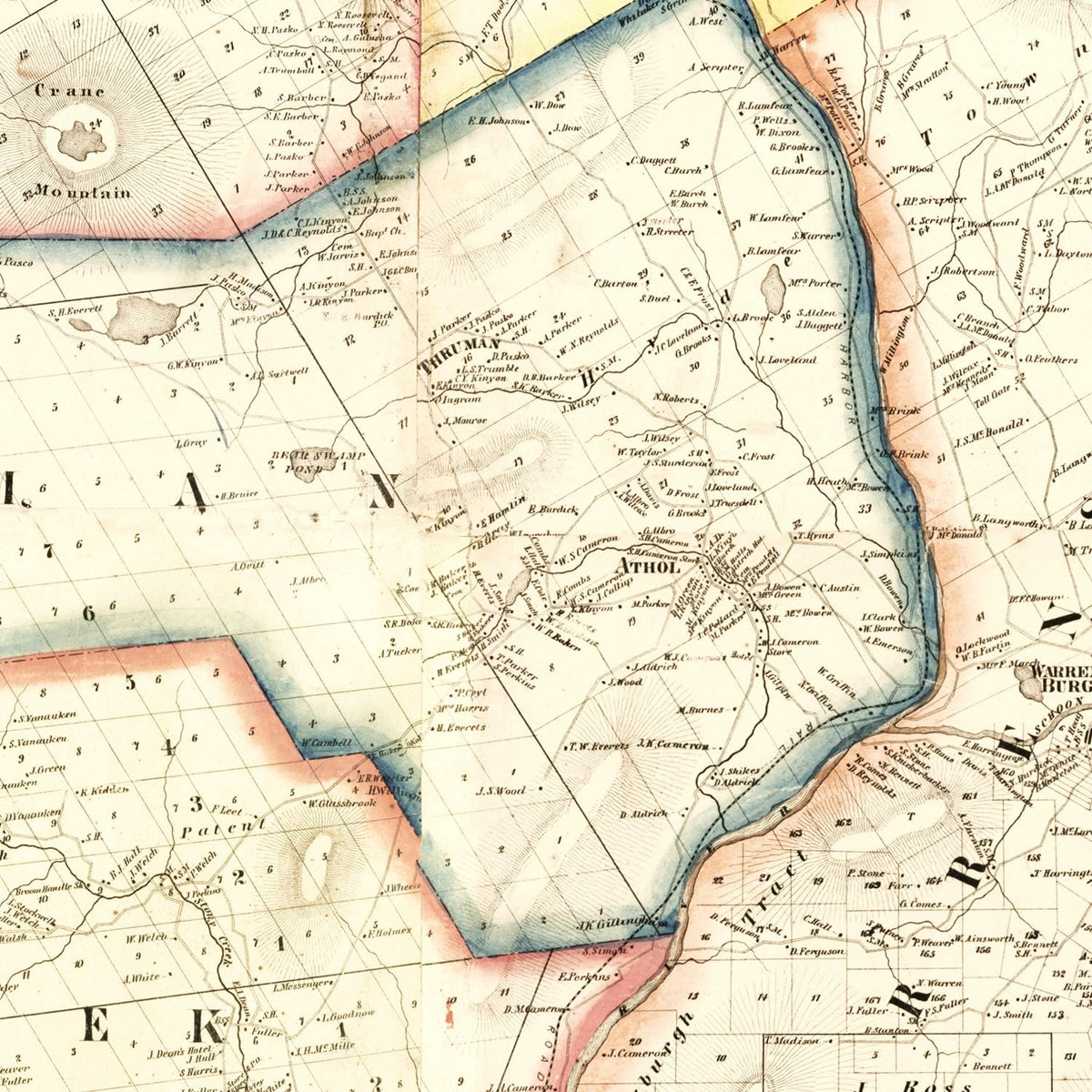 1858 Vintage Map Print of Warren County, New York