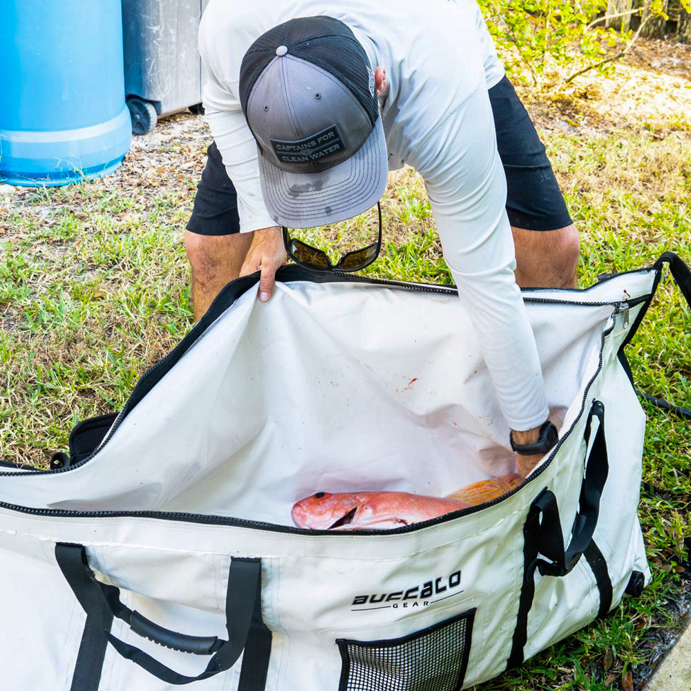 Fish Cooler Bag with Flat Bottom — 60×20", YKK Zipper, 48+ Hour Ice
