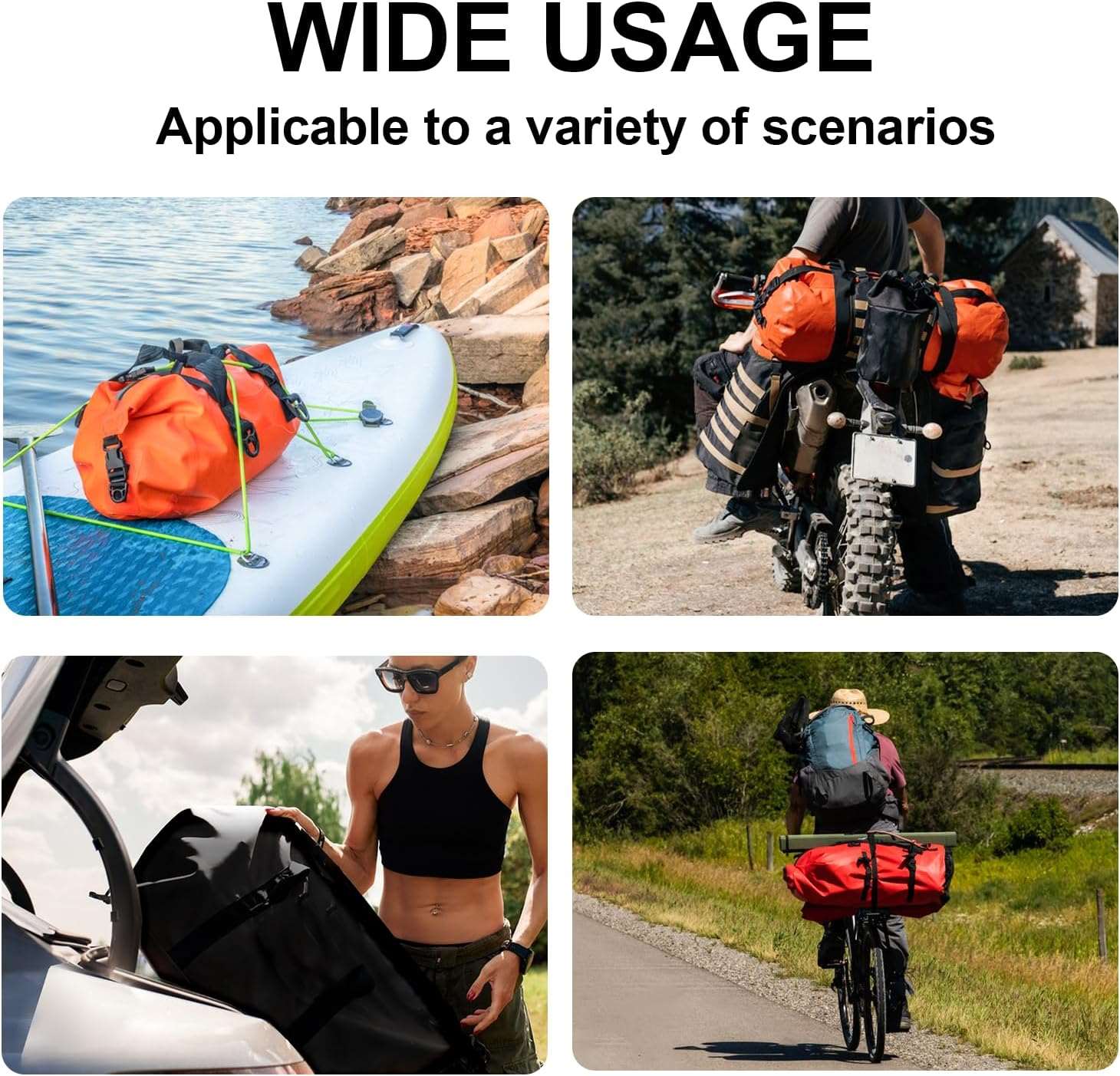 Waterproof Roll-Top Duffel Dry Bag — 63QT / 60L, 6 Colors