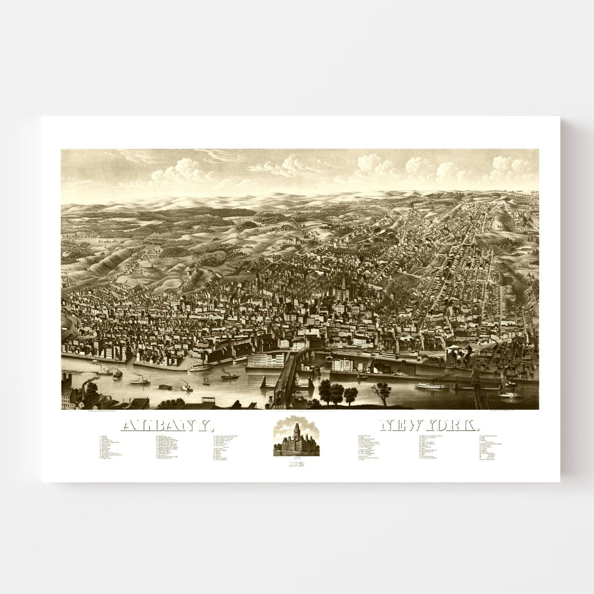 1879 Vintage Map Print of Albany, New York