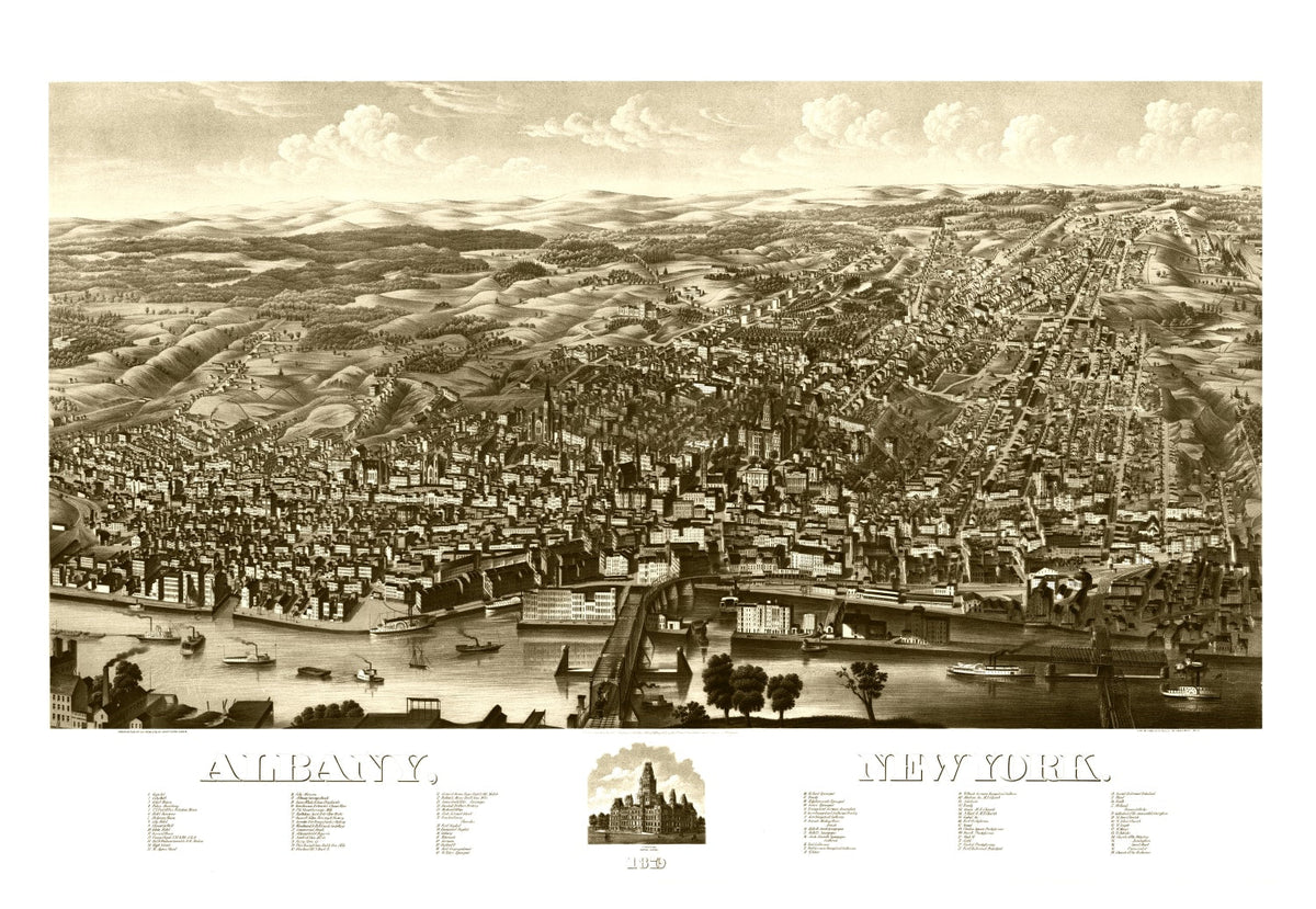 1879 Vintage Map Print of Albany, New York
