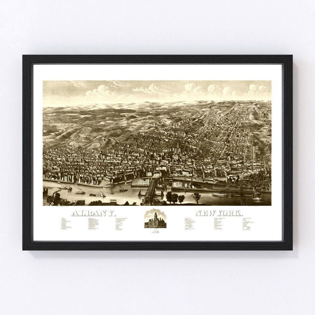 1879 Vintage Map Print of Albany, New York