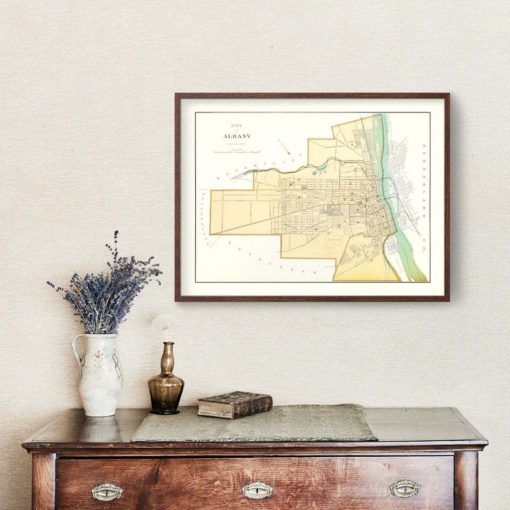 1895 Vintage Map Print of Albany, New York