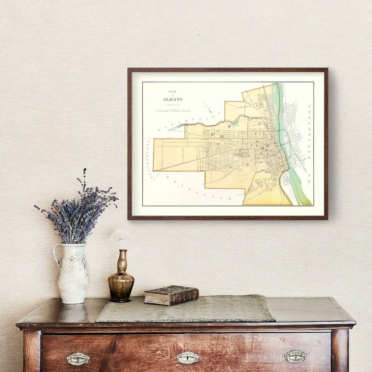 1895 Vintage Map Print of Albany, New York