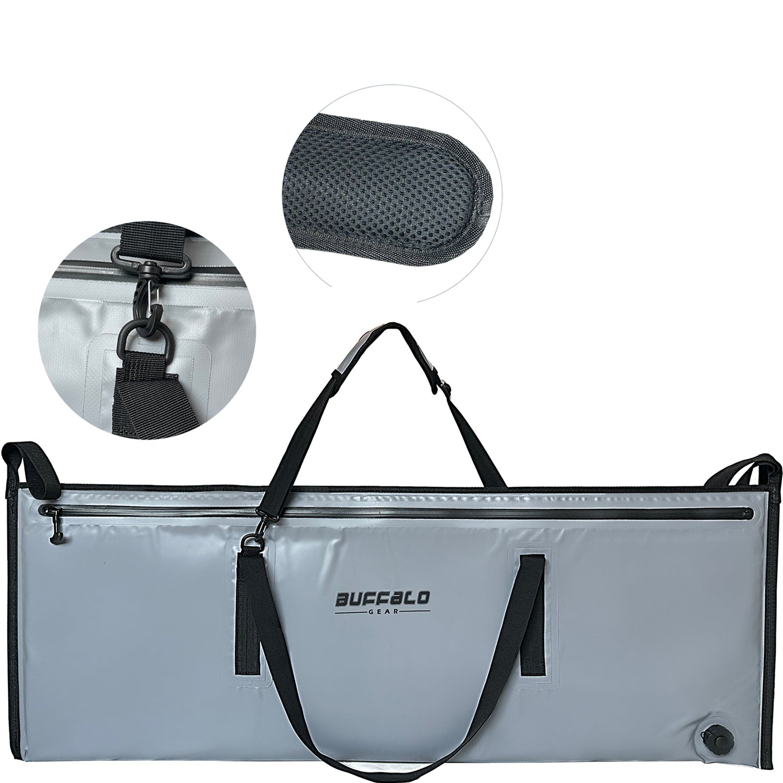 Insulated Fish Cooler Bag — 48×18", Airtight Zipper, 48hr Ice Retention