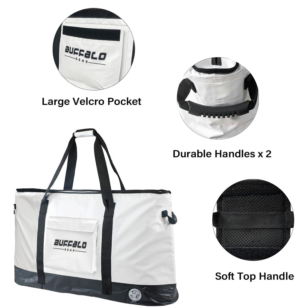 Fish Cooler Bag with Flat Bottom — 106QT / 100L, YKK Zipper