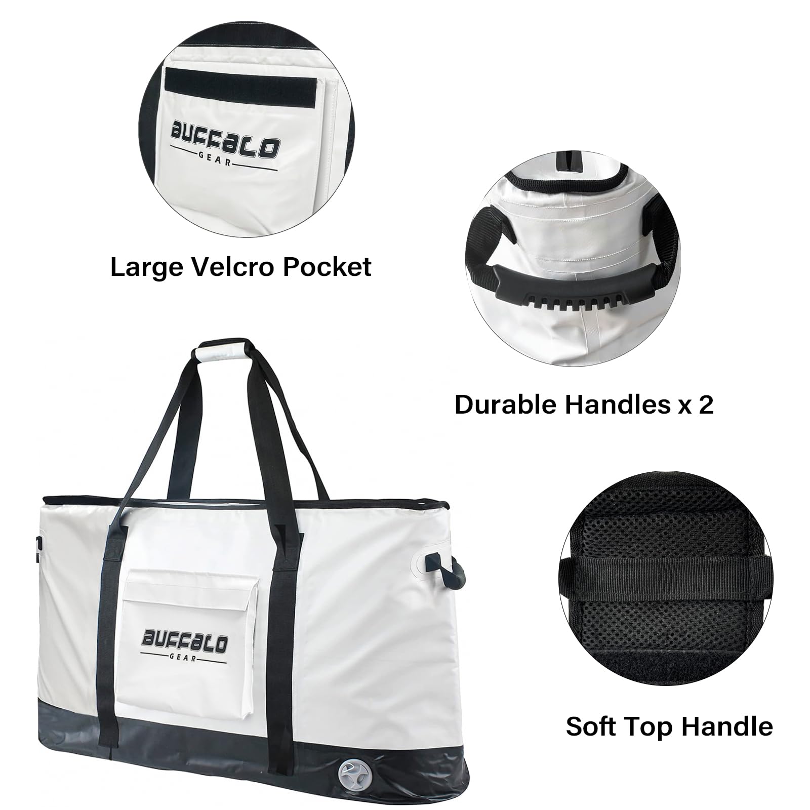 Fish Cooler Bag with Flat Bottom — 106QT / 100L, YKK Zipper