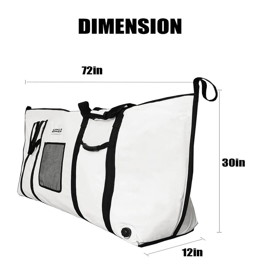 Fish Cooler Bag with Flat Bottom — 72×30", YKK Zipper, 48+ Hour Ice