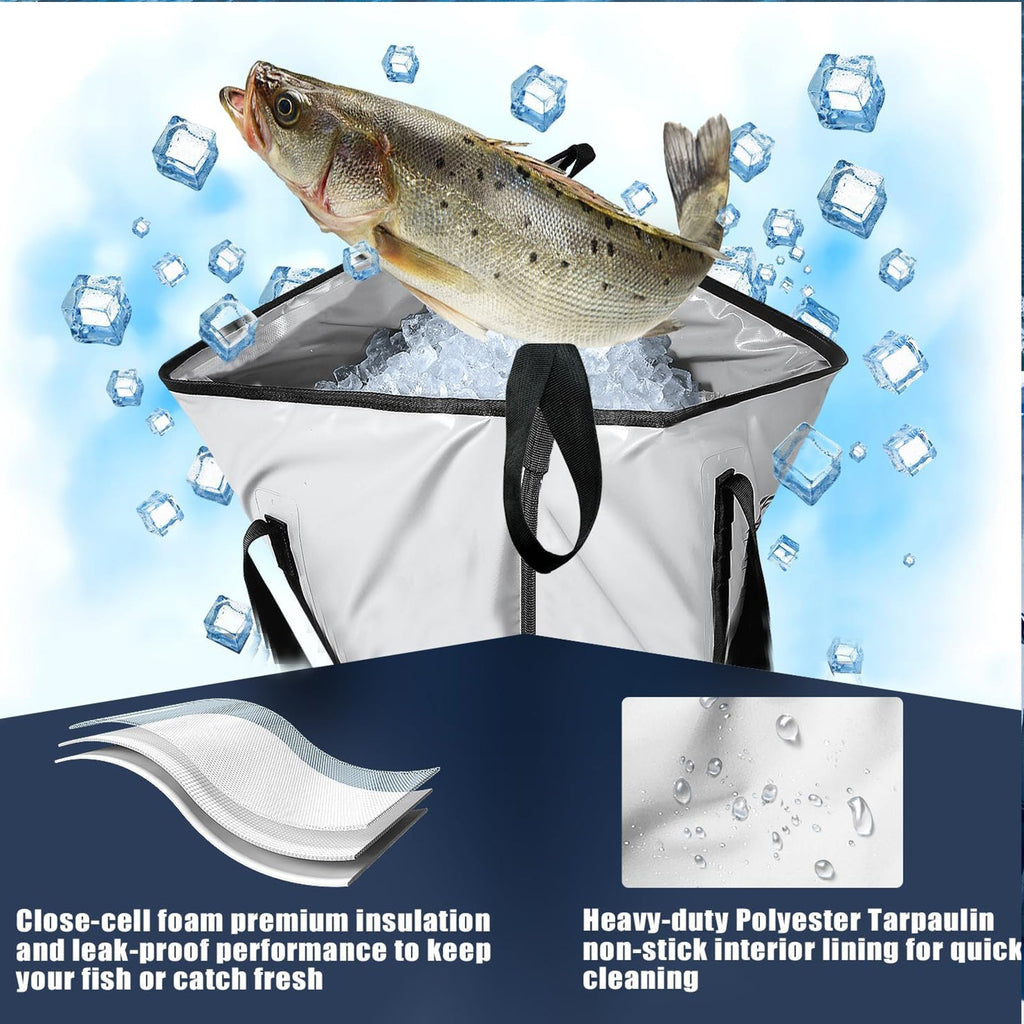 Insulated Fish Cooler Bag — 48×18", 24+ Hour Ice, 3 Colors