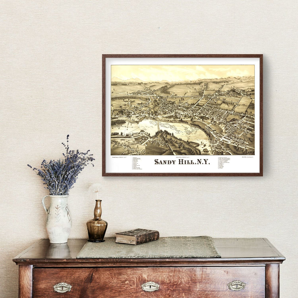 Vintage Map of Sandy Hill (Hudson Falls), New York — 1884