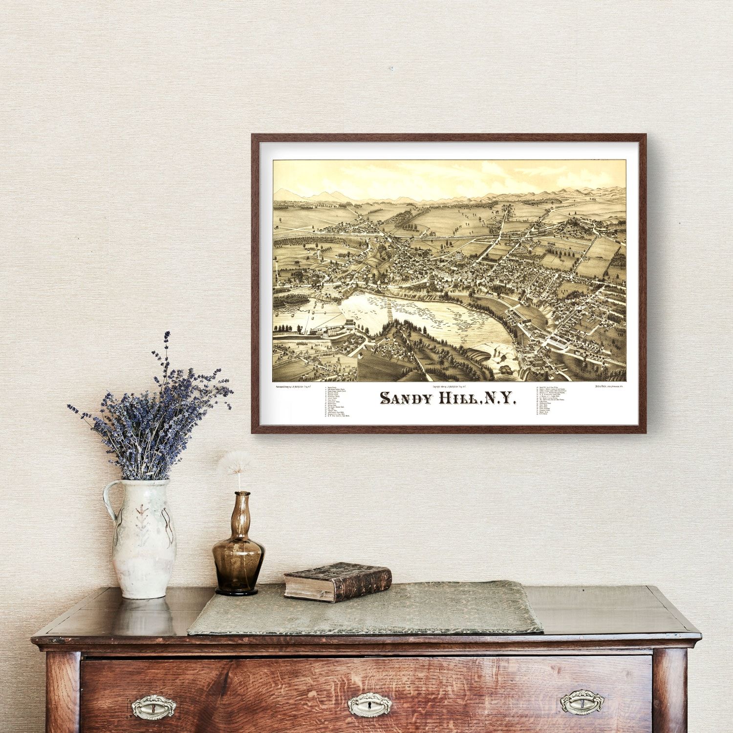 Vintage Map of Sandy Hill (Hudson Falls), New York — 1884