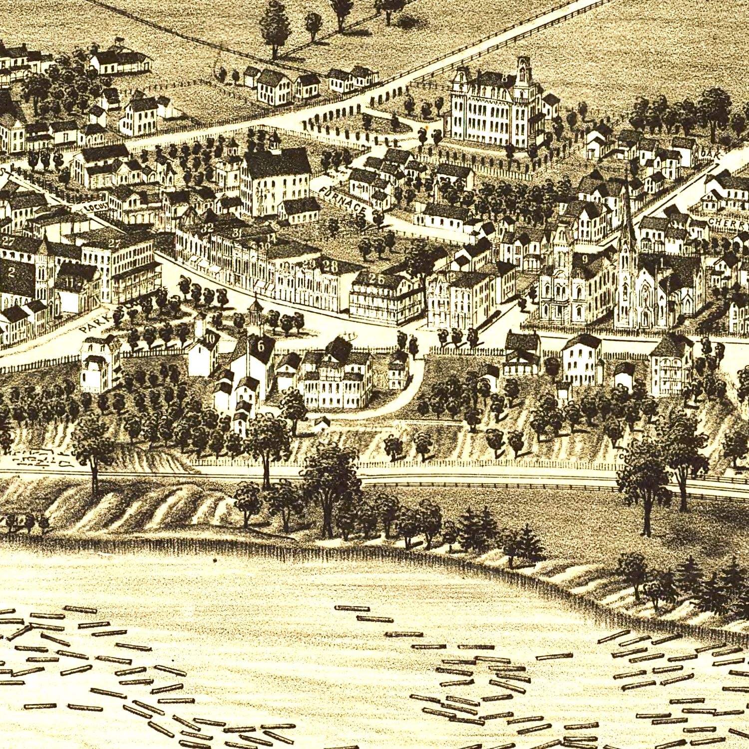 Vintage Map of Sandy Hill (Hudson Falls), New York — 1884
