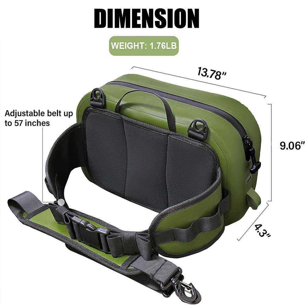Waterproof Fishing Fanny Pack — 9.4QT / 8.9L, Fly Fishing & Wade Fishing